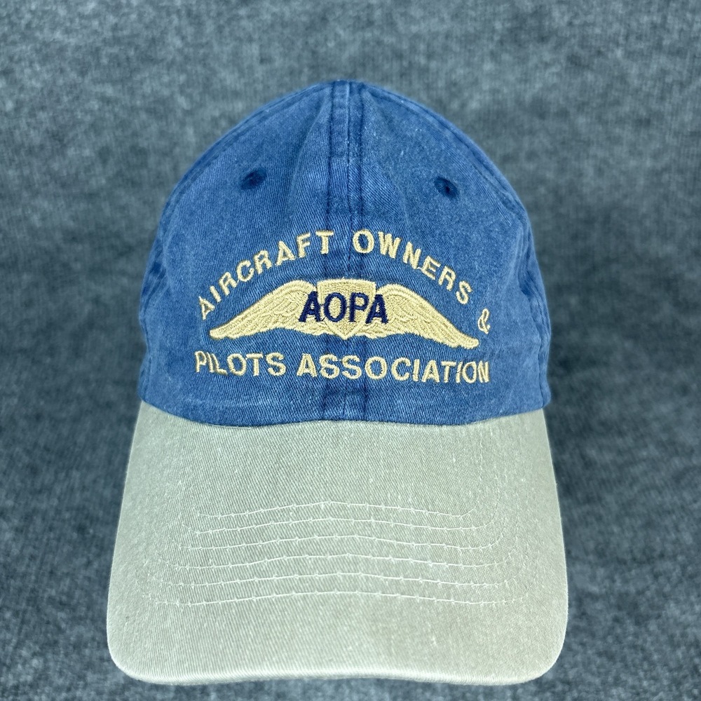 Vintage AOPA Aircraft Owners Pilots Association Denim Strapback Dad Hat